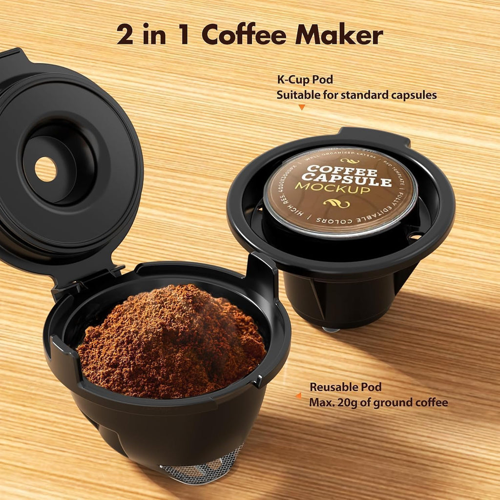Single Serve 2 in 1 Coffee Maker with 40oz Removable Water Reservoir H456707
