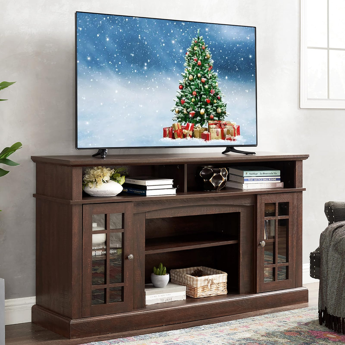 Espresso TV Stand with Storage M96681