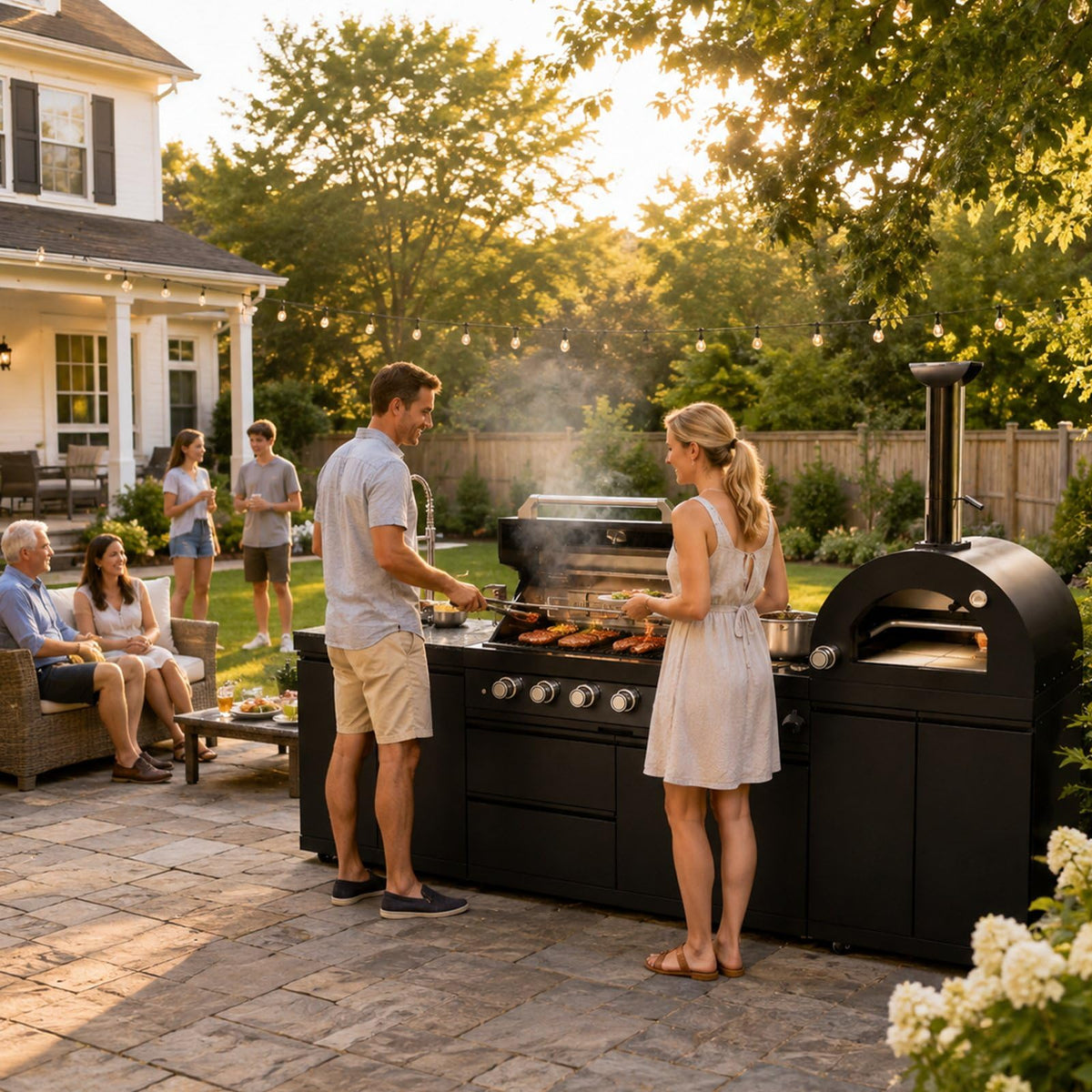 106" Propane BBQ Grill with Pizza Oven T720975