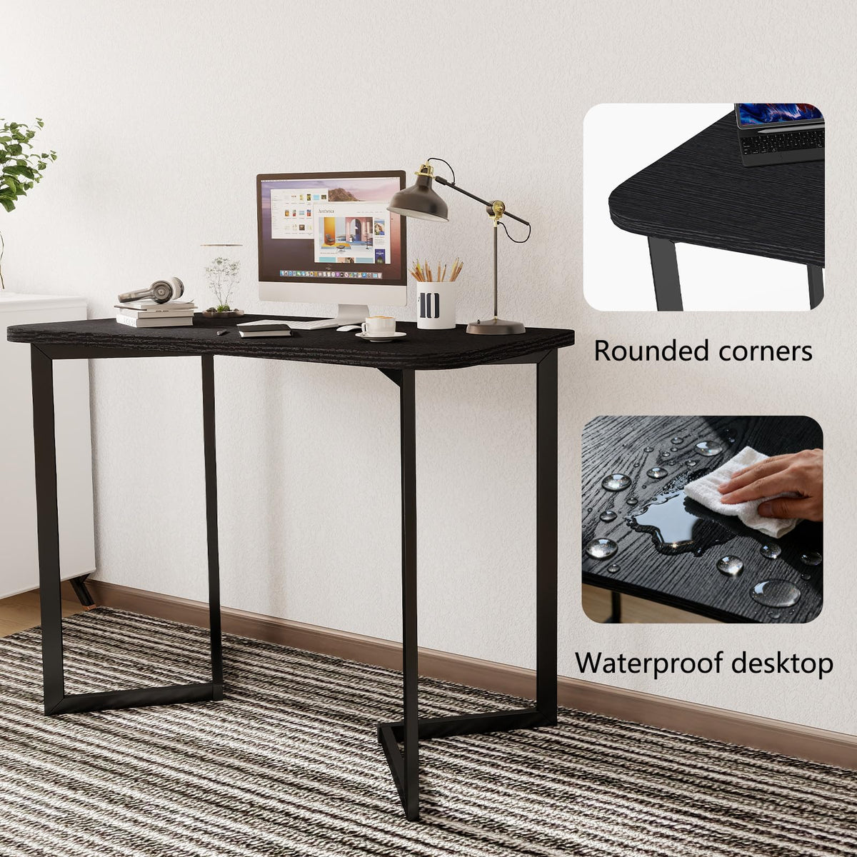 40 Inch Black Computer Desk B6517