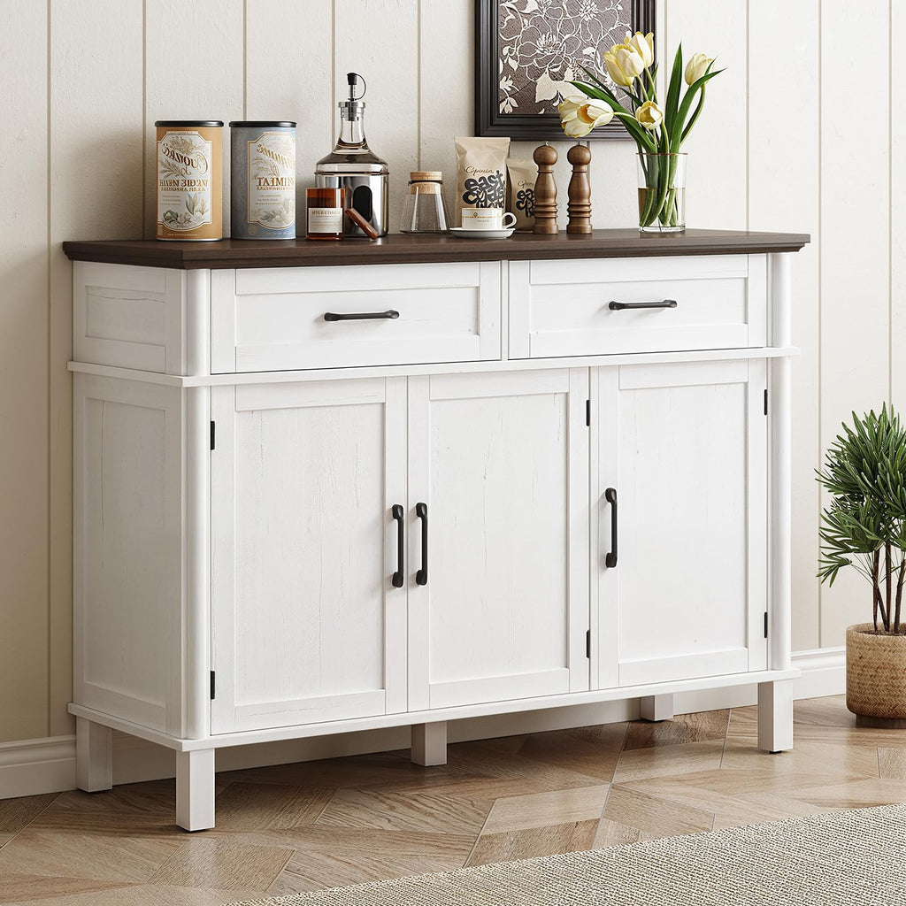 48 Inch Off White Buffet Cabinet with Storage D33882