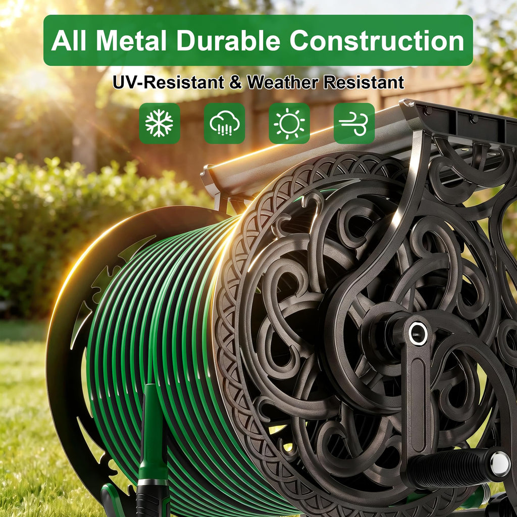 Wall Mount Metal Garden Hose Reel J7337