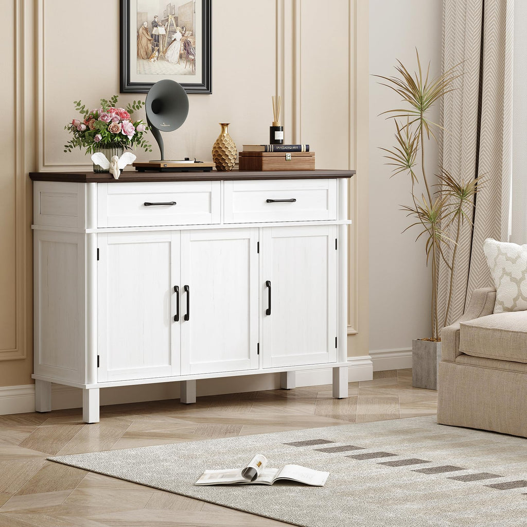 48 Inch Off White Buffet Cabinet with Storage D33882