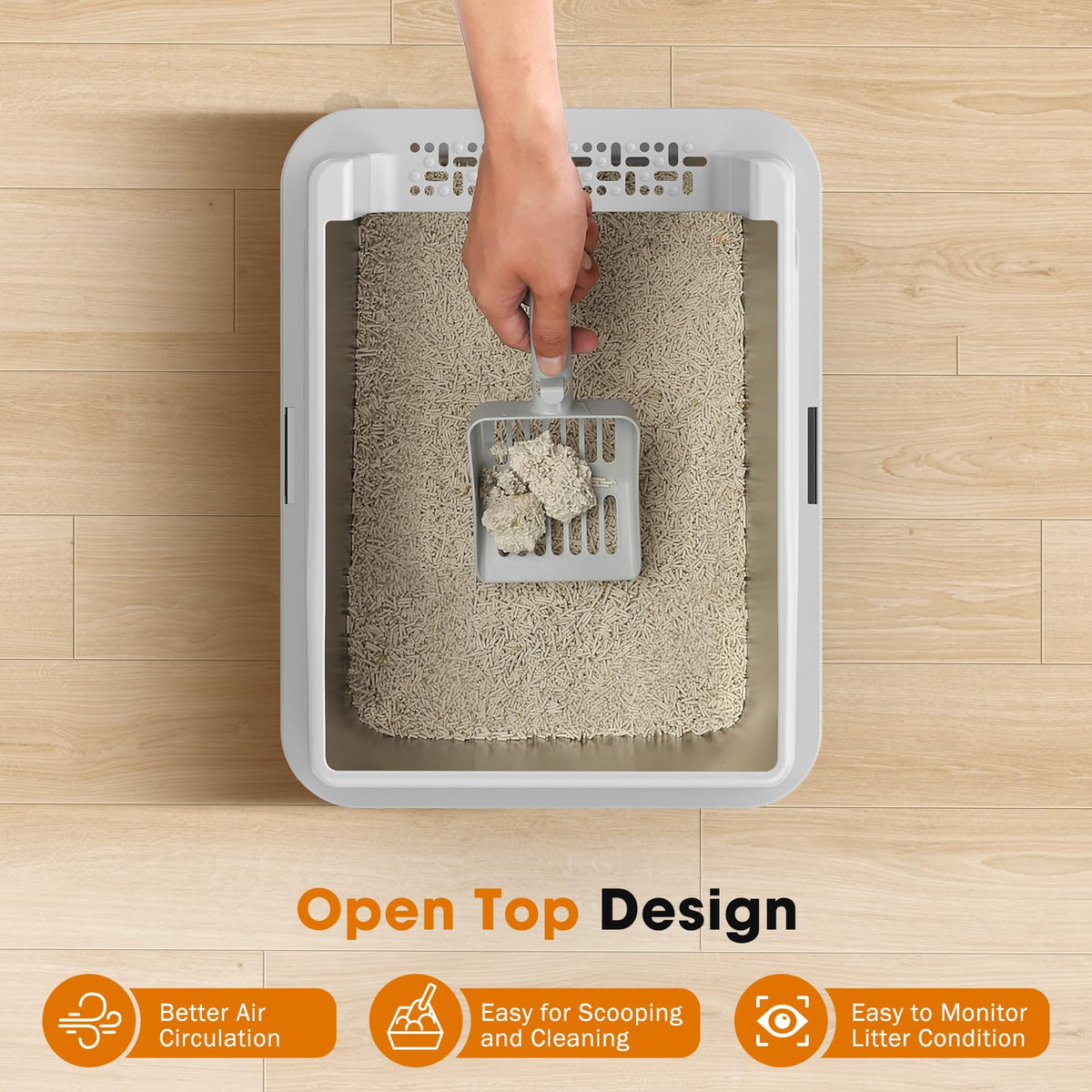 Stainless Steel Litter Box with Lid W74536