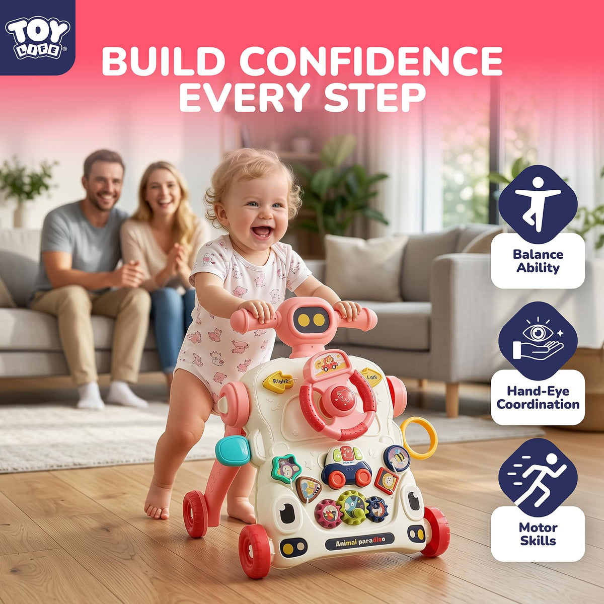 3-in-1 Baby Push Walker Sit to Stand Activity Table E66699