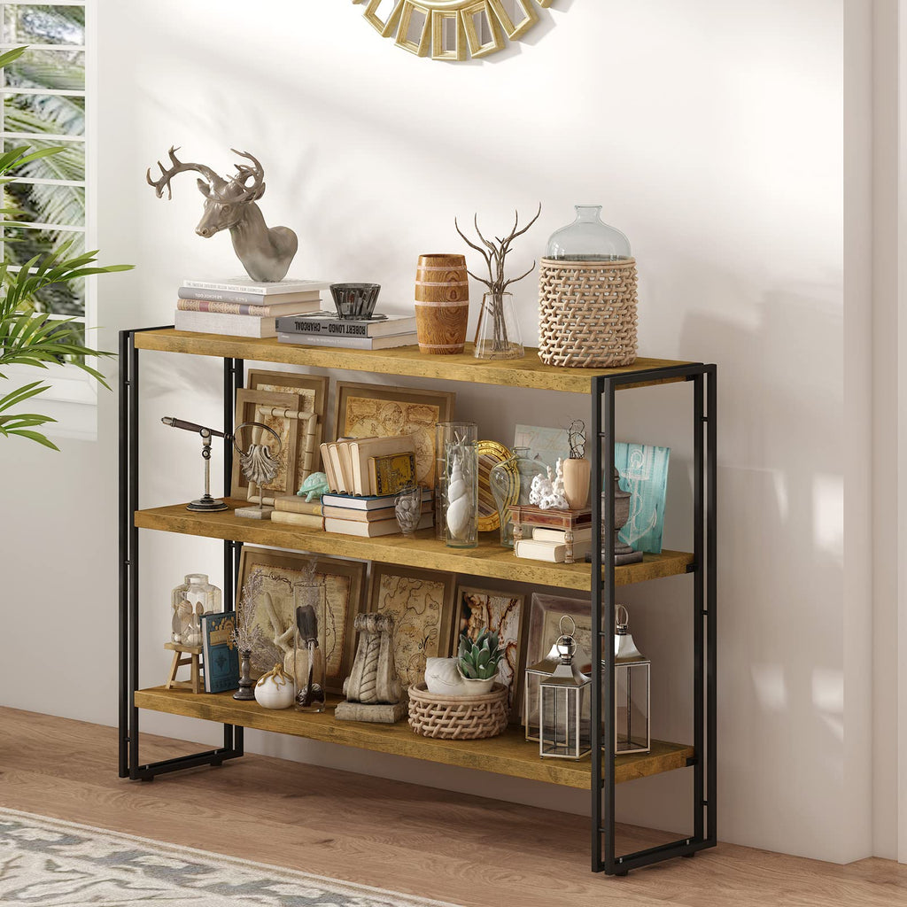 3-Tier Wood and Metal Bookshelf I293