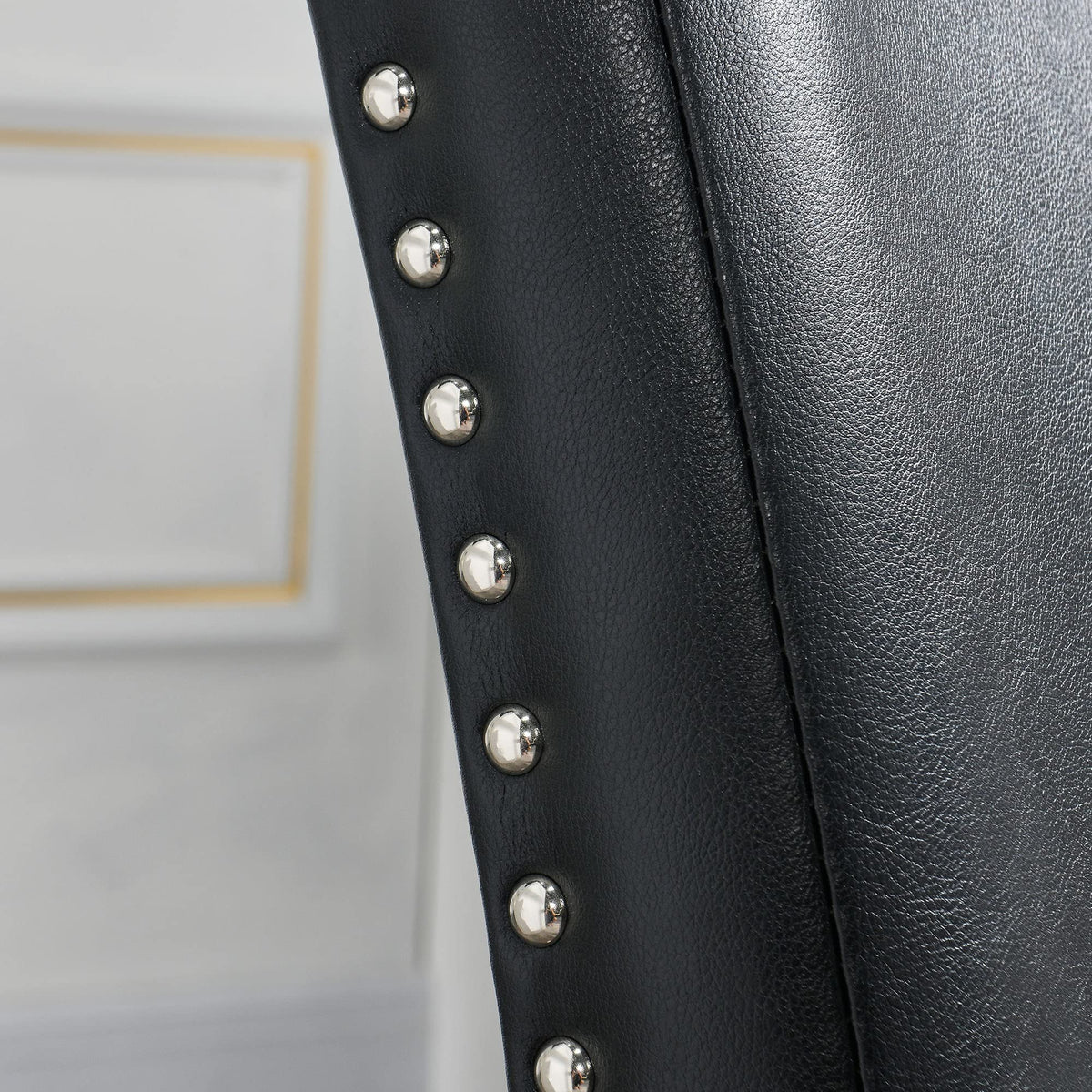 Black Leather Dining Chairs Set of 2 Q9939
