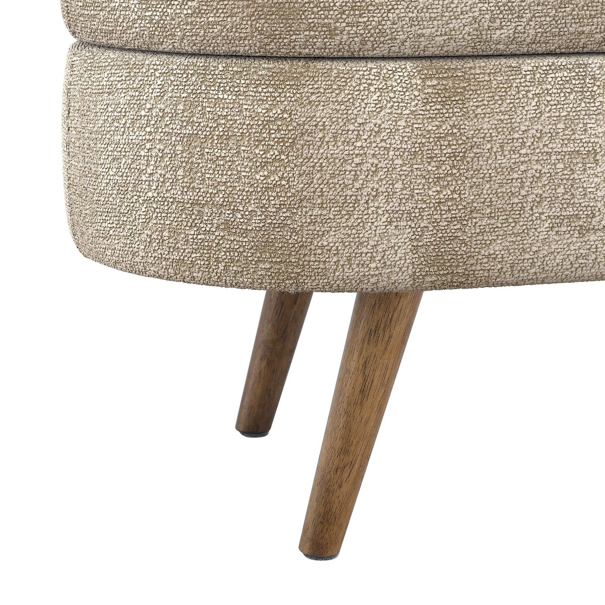 Oval Storage Bench with Rubber Wood Legs, Gray D403685