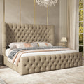 Cal King Bed Frame with Sleigh Headboard & Footboard J8158