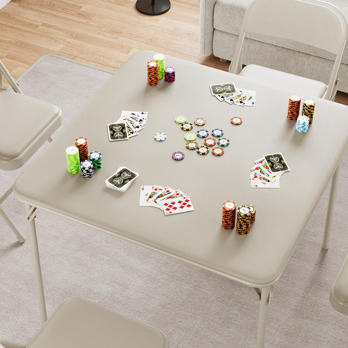 Beige Folding Card Table I96940